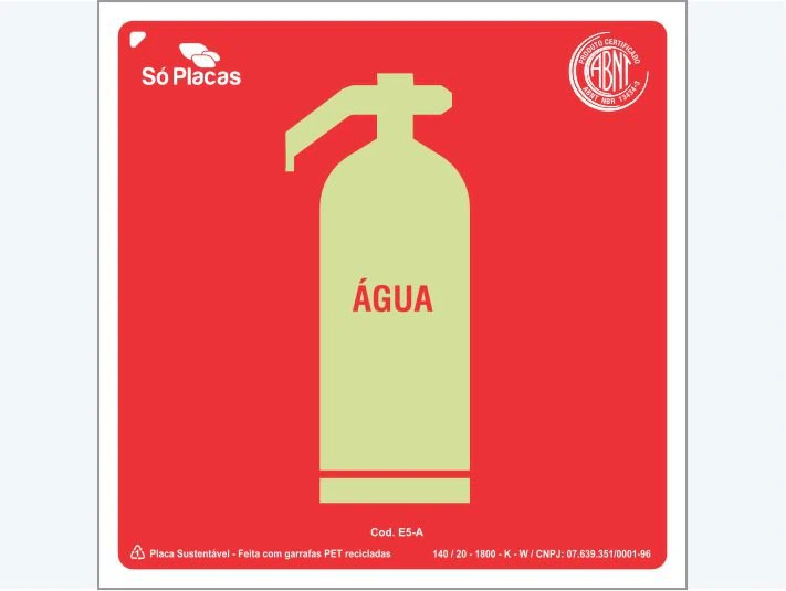 Placa de incêndio E5-A: de Extintor Água E5-A