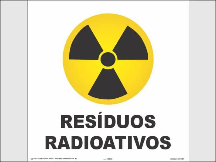 Placa de coleta seletiva: Resíduos radioativos