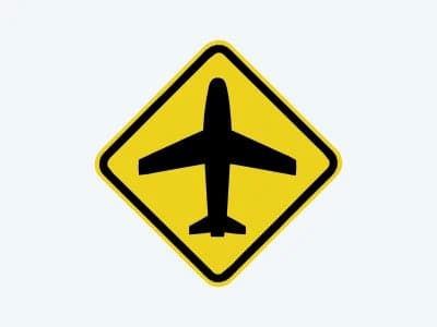Placa de advertência A-43: Aeroporto